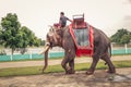 Surin, Thailand - July Ã¢â¬Å½20, Ã¢â¬Å½2018 : Mahouts and elephants go to work in the carnival Royalty Free Stock Photo